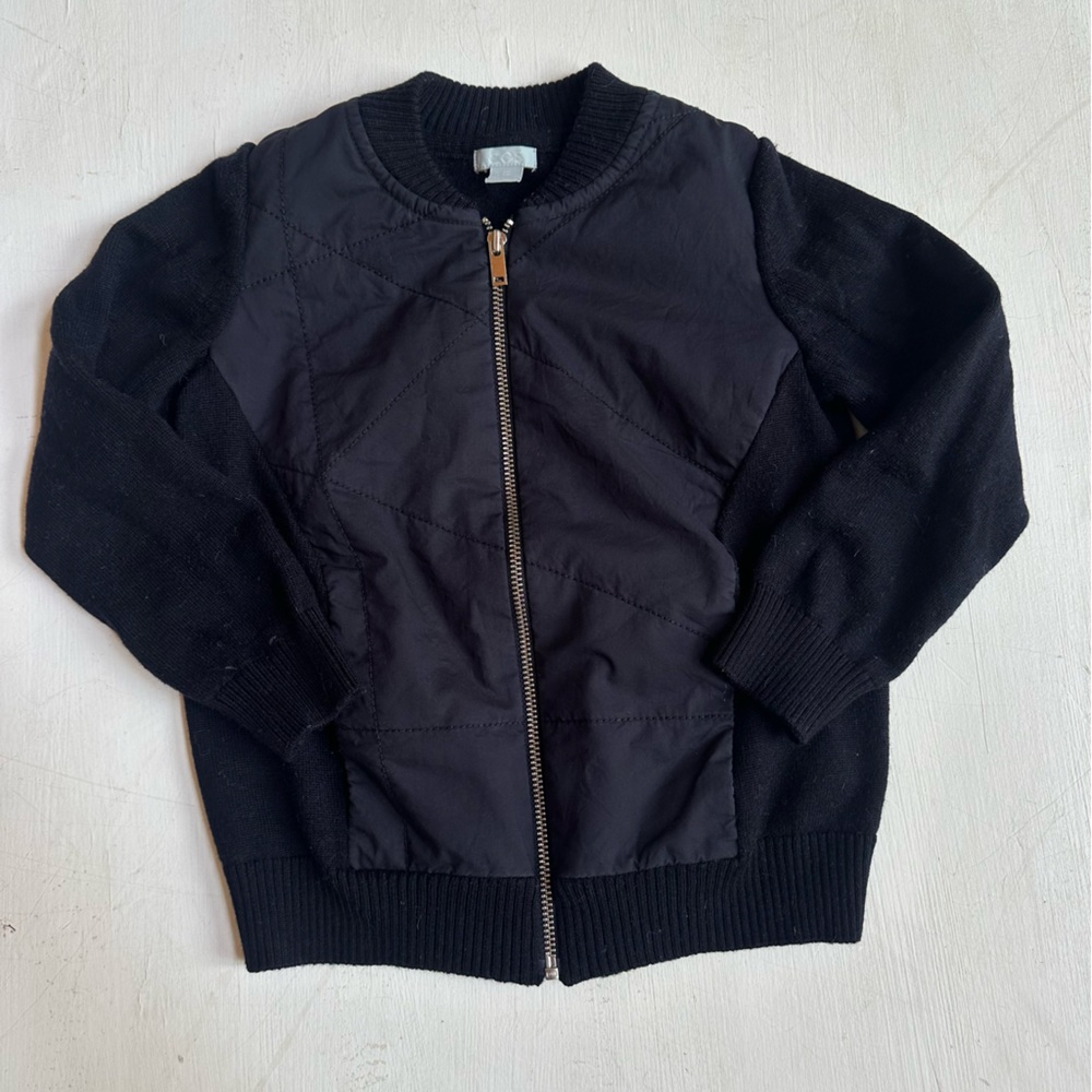 COS Navy Blue Wool Bomber Zip Up Jacket 2-4Y